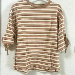 SM2 サマンサモスモス　マルチボーダー袖スリットリボンTシャツのサムネイル