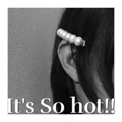 コットンパールのバレッタ