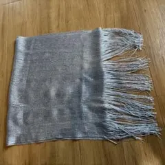 ダークシルバー フリンジ付き　ショール　ストール お呼ばれ　フォーマル