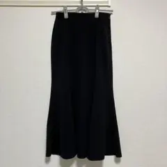 GU カットソー マーメイド ロングスカート S ブラック