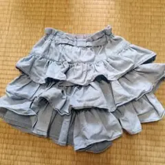 フリル付きデニムスカート