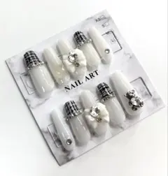ネイルチップ ワンホン 韓国 量産型 スナ系 フレンチガーリー ちゅるん