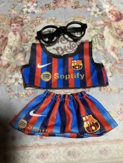 ラブブ　サッカー　ユニフォーム　＆　眼鏡　バルサ風　 アウトフィット 着せ替え服