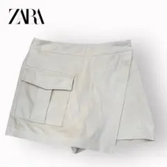 ZARA ザラ スコート ミニスカート 春 美シルエット人気エクリュベージュ S