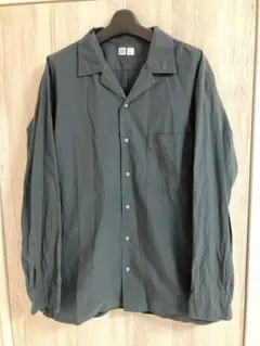 Uniqlo U 長袖オープンシャツ ダークグレー　L