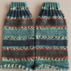 手編みレッグウォーマー アンクルウォーマー　オパール毛糸