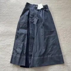 ダークデニム プリーツインナー フレアスカート