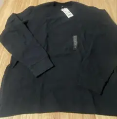 新品　ユニクロ　ワッフルクルーネックt シャツ　ブラック　L 466823