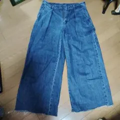 インディゴブルー ワイドデニムパンツ