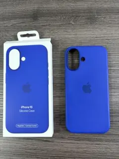 Apple純正品iPhone 16 シリコンケース (マリーンブルー)