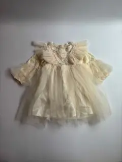 ベビー ワンピース 90 レース チュール ドレス 結婚式　記念日撮影