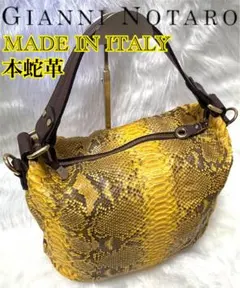 本蛇革 極美品 ジャンニノターロ ITALY 製2way ショルダーバッグ 