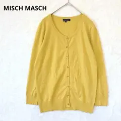 ミッシュマッシュ／カーディガン ニット M 7分袖 上品 無地 綿混 イエローのサムネイル