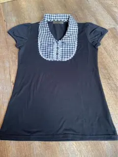 CECI McBEE ギンガムチェック襟 半袖トップス