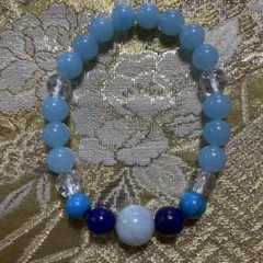 ハンドメイド 天然石ミックス マーメイド ガラスビーズブレスレット