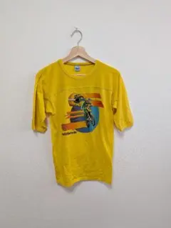 California モトクロス プリント Tシャツ イエロー S usa製