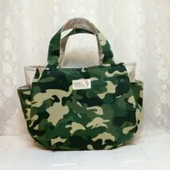 迷彩柄コロンとチューリップバッグトートバック＊サイドポケット