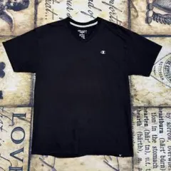 Champion チャンピオン Vネック Tシャツ ブラック L ワンポイントのサムネイル