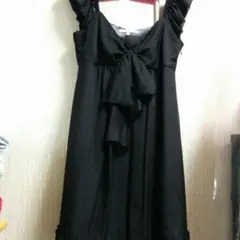 ドレス　ワンピース　ブラック　レベッカテイラー　リボン　結婚式　二次会