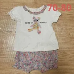 センスオブワンダー　Tシャツ　花柄ショートパンツ　セットアップ　70 80