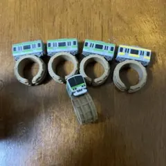 電車リング カプセルプラレール5両セット 先頭車両1個 中間車両4個