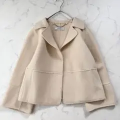 アドーア ADORE カシミヤ混 ダブルフェイス ショート丈コート ジャケット