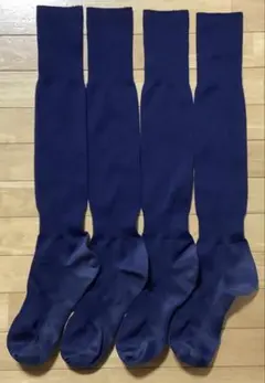 穴あき サッカーソックス 青 紺色24-27cm【匿名配送】