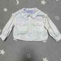 メゾピアノ タイダイフリルジャケット　ホワイト　ライトピンク　110