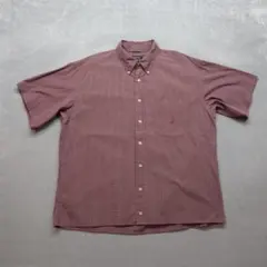 NAUTICA A0973 半袖シャツ XXL ワインレッド ワンポイントロゴのサムネイル