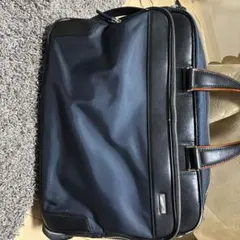 ビジネスバッグ ネイビー ナイロン レザー
