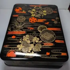 漆器 硯箱 文箱 蒔絵 菊 松 流水文様　伝統的な漆絵を加飾した料紙箱 漆器 硯箱 文箱 蒔絵 菊 松 流水文様 伝統的な漆絵を加飾した料紙箱