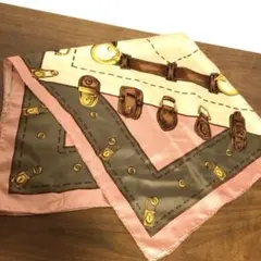 イタリア製 シルク 総柄 鍵 キー ストール スカーフ マルチ ヴィンテージ