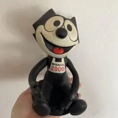 【当時物公式シール付】フィリックスキャット 陶器製 貯金箱 白リボン仕様 激レア 当時物公式シール付】フィリックスキャット 陶器製 貯金箱 白リボン