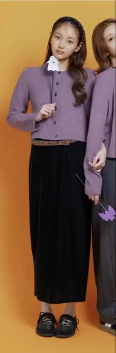 新品ジーユー　ベロアナローマキシスカート Z+E ブラック M