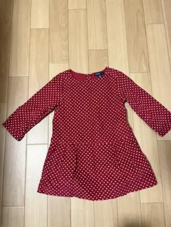 赤いドット柄ワンピース　90cm baby gap 1-2歳用　女の子
