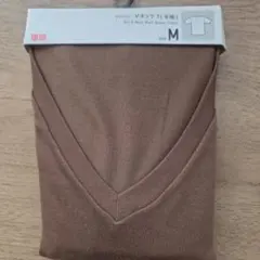 UNIQLO ドライカラー VネックT 半袖 ブラウン M