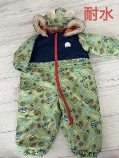 ムージョンジョン スノーコンビ ジャンプスーツ 90cm 車柄 グリーン