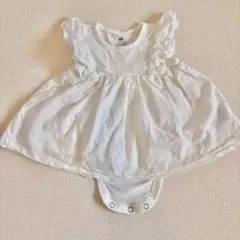 H&M ベビー ワンピース ロンパース 白 56cmのサムネイル