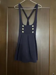 ネイビー ノースリーブ ミニワンピース