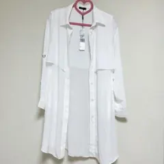 新品　タグ付き　白　ブラウス　長袖　シャツ　長め　Sサイズのサムネイル