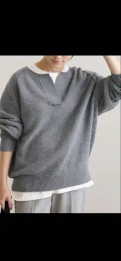 【美品2025】フレームワーク ミドルゲージ 天竺プルオーバー Vネックセーター FRAMeWORK（フレームワーク）の「ミドルゲージ天竺ヘンリープル