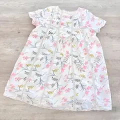 【ボンポワン】Bonpoint リバティ柄半袖ワンピース【6A】 極美品】ボンポワン リバティ 半袖ワンピース 花柄 コットン 綿 100cm