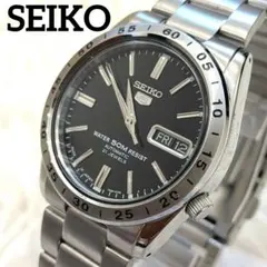 美品✨️SEIKO 5 セイコー　自動巻き 黒文字盤 裏スケ 稼働品　腕時計のサムネイル