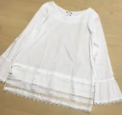 【美品】サマンサモスモスブルー ブラウス チュニック レース L