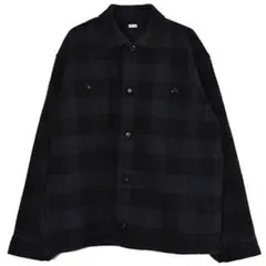 SEQUEL ブロックチェック CPOシャツ ジャケット ネイビー ブラックXL SEQUEL ブロックチェック CPOシャツ ジャケット ネイビー ブラックXL