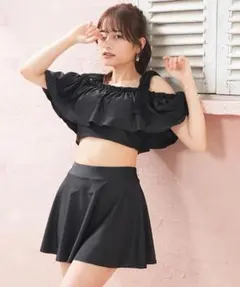 Honeysハニーズ 肩リボン セパレート水着 ブラック Mサイズのサムネイル