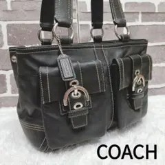 COACH SOHO LEATHER POCKET TOTE BAG y2k