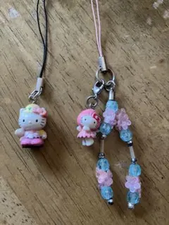 ハローキティ ストラップ 2個セット中古