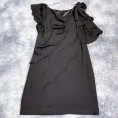 COMMECAISM【L】ドレス　ノースリーブワンピース　ブラック　薄手
