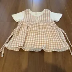 tete a tete データテート重ね着風チェックトップス90女の子バースデイ
